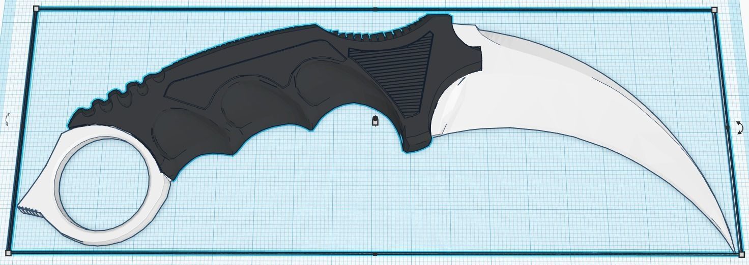 Two-colors enabled karambit kerambit knife 3D print 3D print model_2