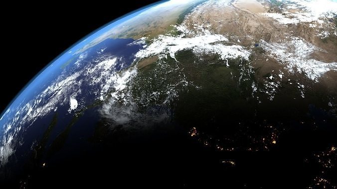 Earth from space Low-poly 3D model