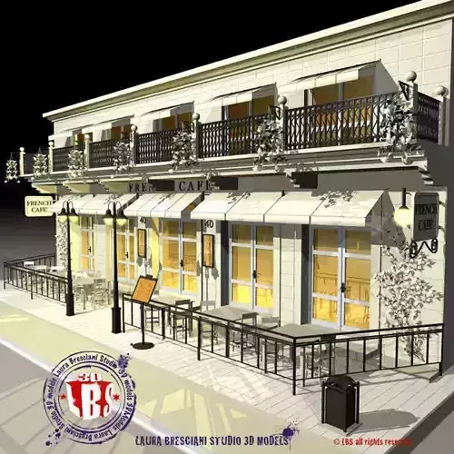 Cafe Restaurant facade 3D model