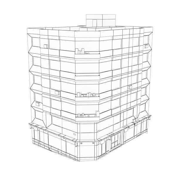 Building apartment - apartment Low-poly 3D model_12