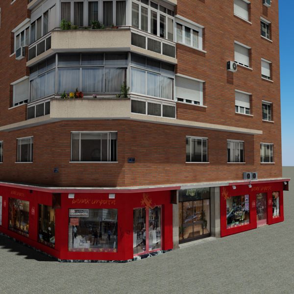 Building apartment - apartment Low-poly 3D model_3