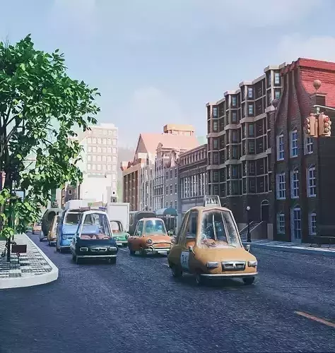  City Cartoon  Pack 3D model