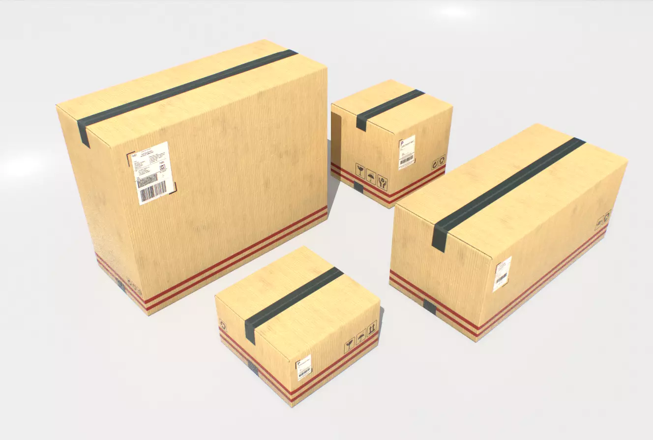 3D model Cardboard Boxes Pack 1 VR / AR / low-poly | CGTrader
