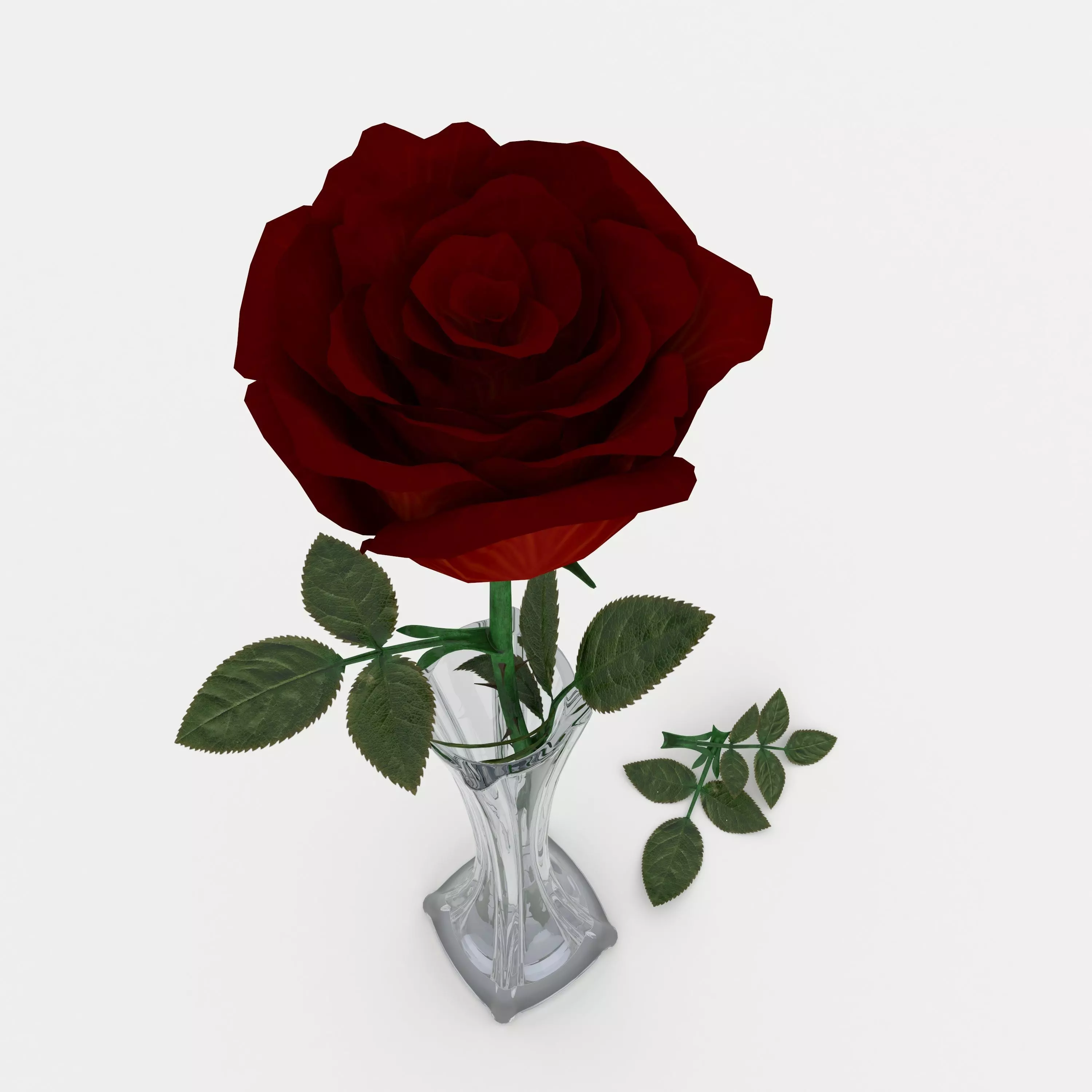 Rose vase 3D model_0
