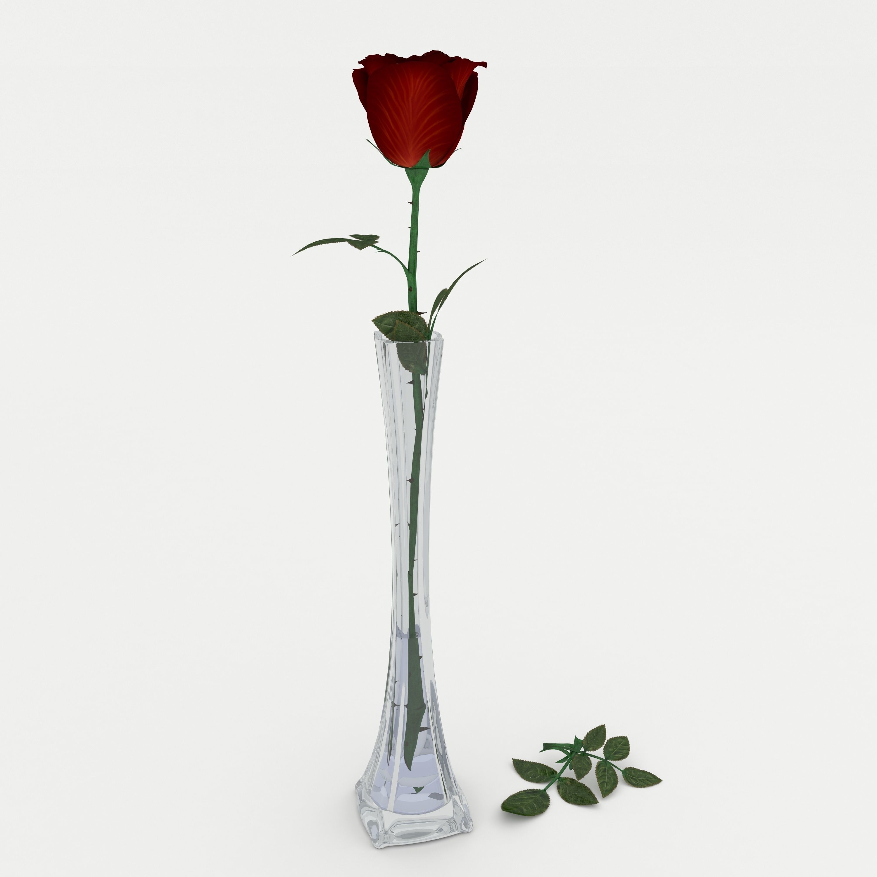 Rose vase 3D model_2