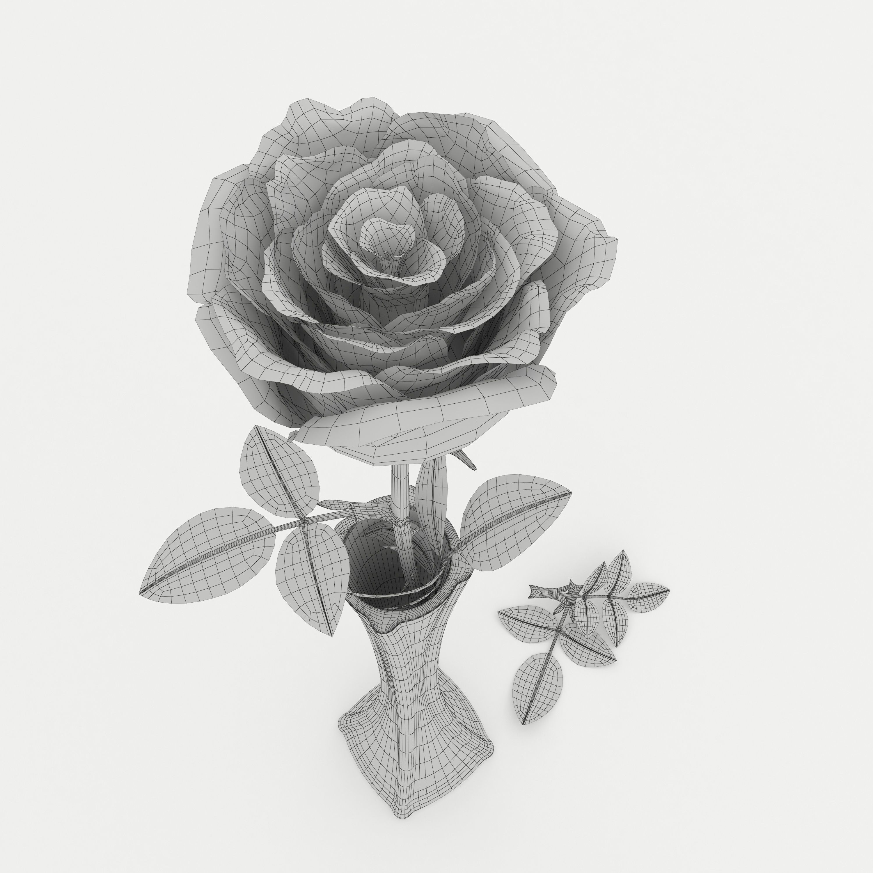 Rose vase 3D model_1