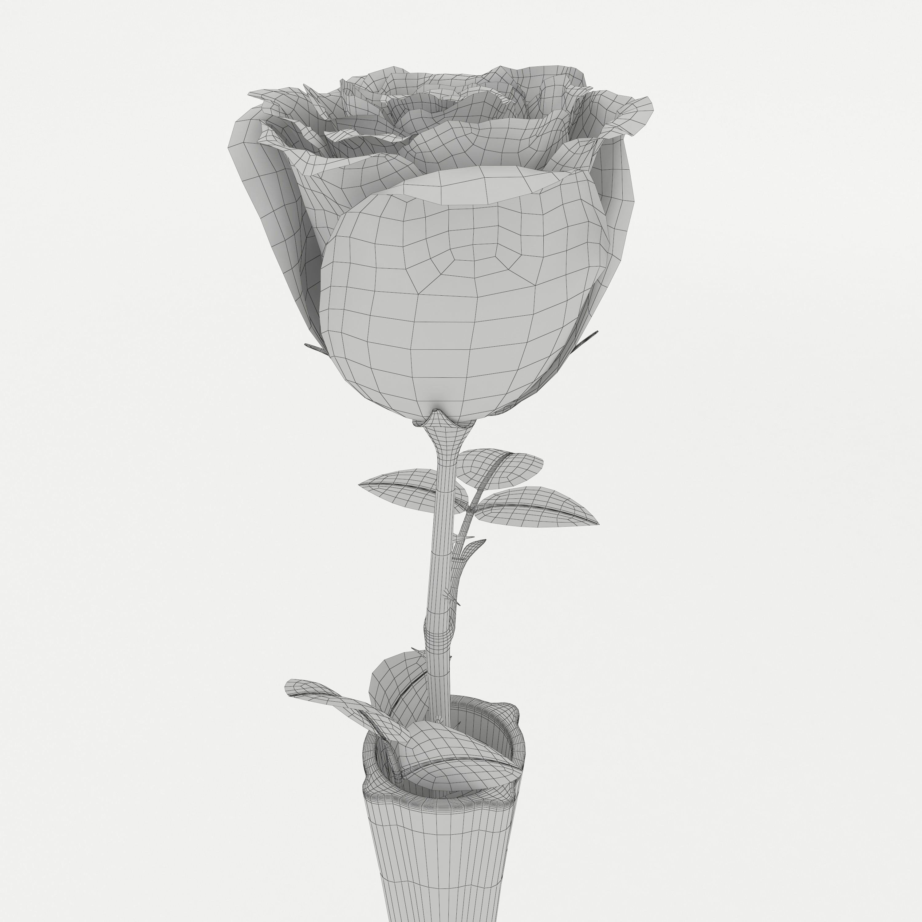 Rose vase 3D model_5