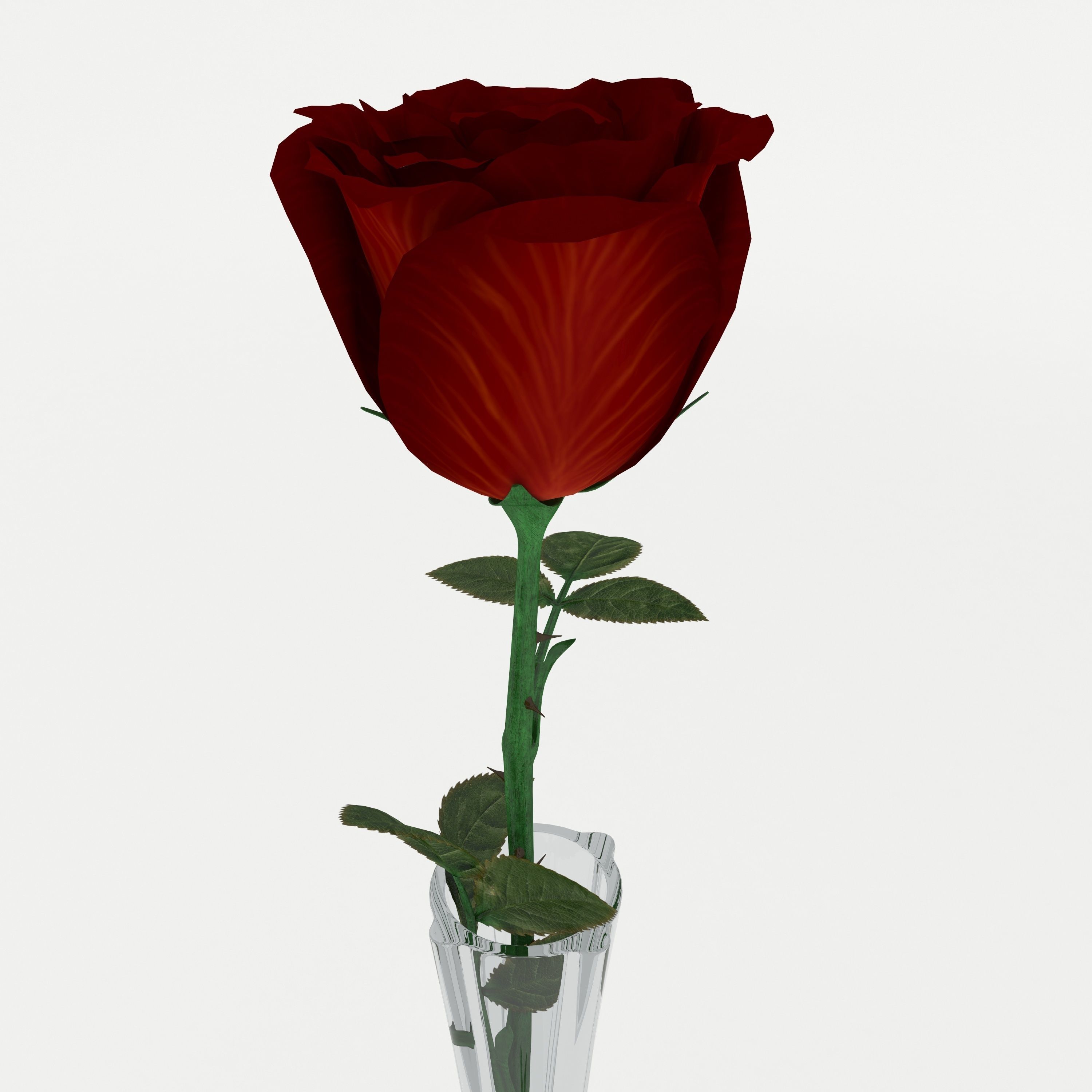 Rose vase 3D model_4