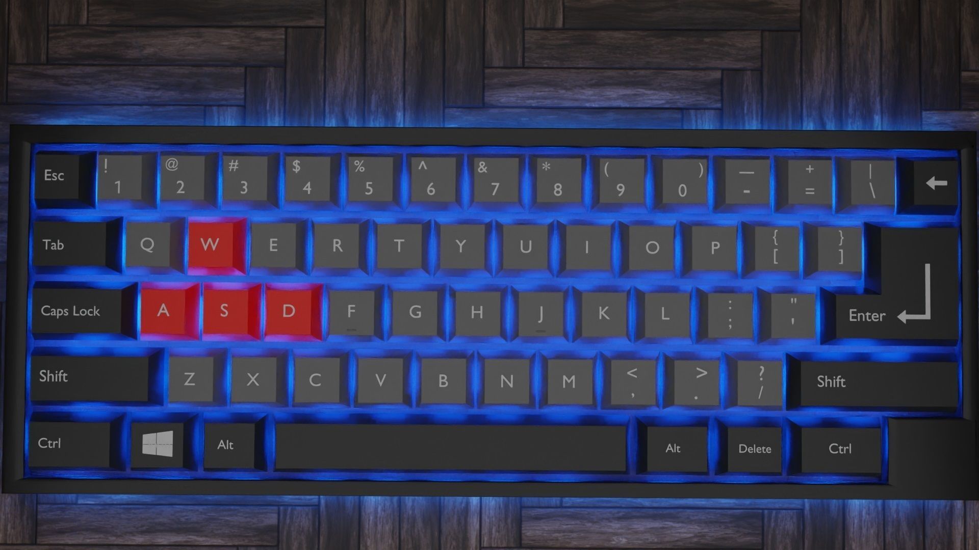 Simple Small RGB Gaming Keyboard Low-poly 3D model_3