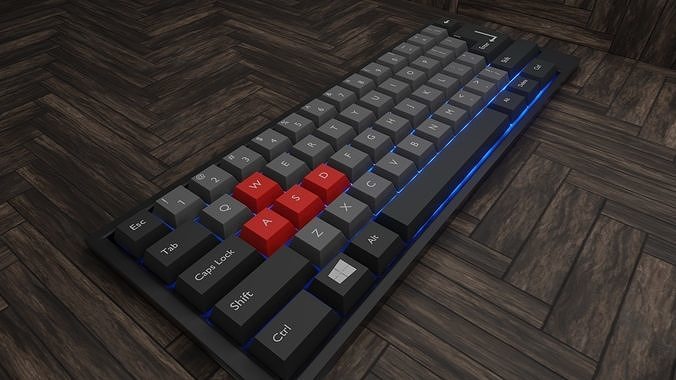 Simple Small RGB Gaming Keyboard Low-poly 3D model