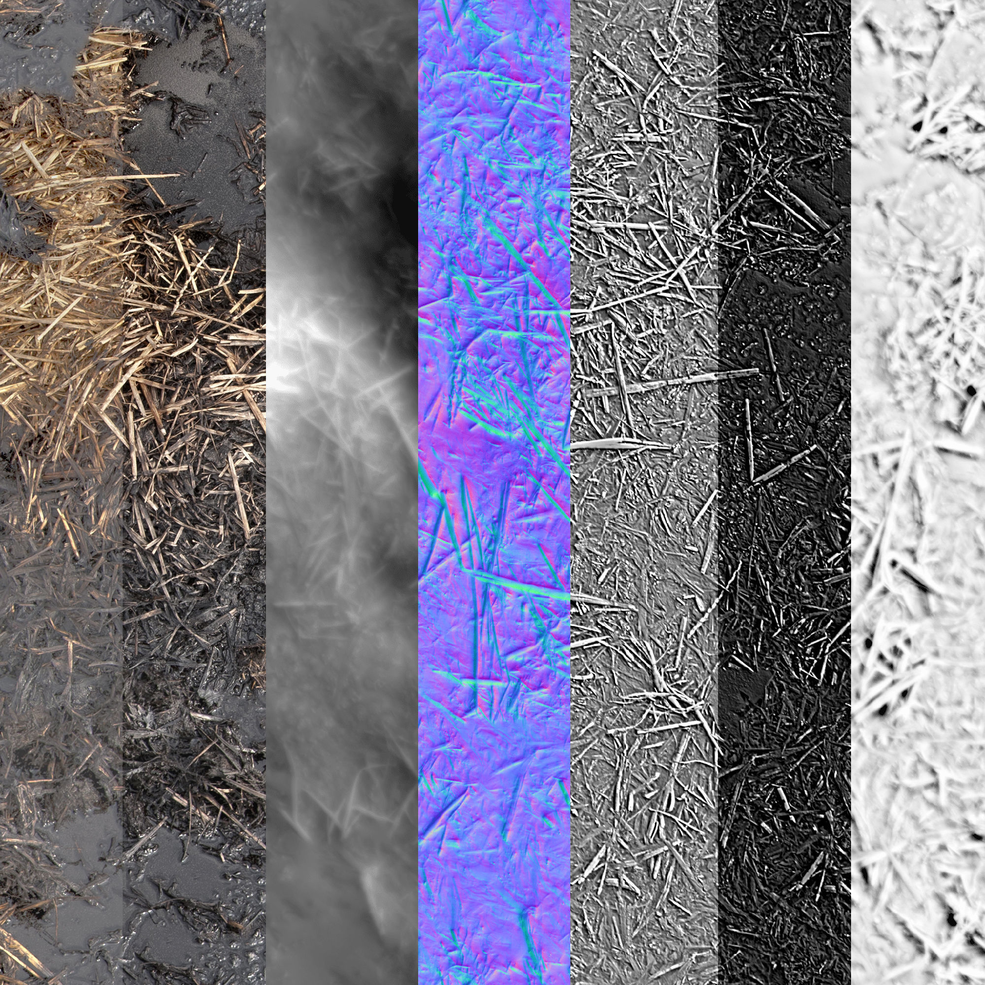 Mega Pack of 64 Village Hay and Straw PBR  Texture_5