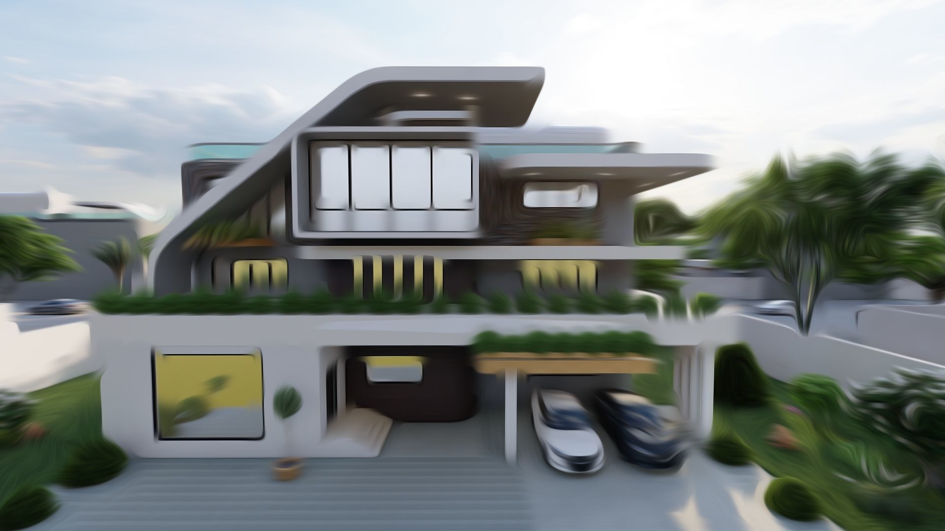 Villa modern 3D model_5