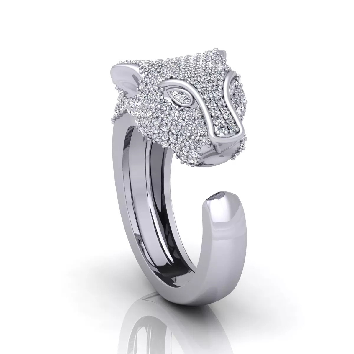 Lion Head Ring with Detail 3D print model