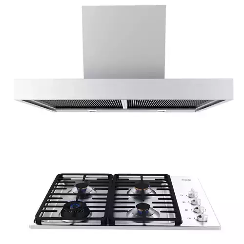 Cooktop Miele 4 burner KM 3465 G and range hood