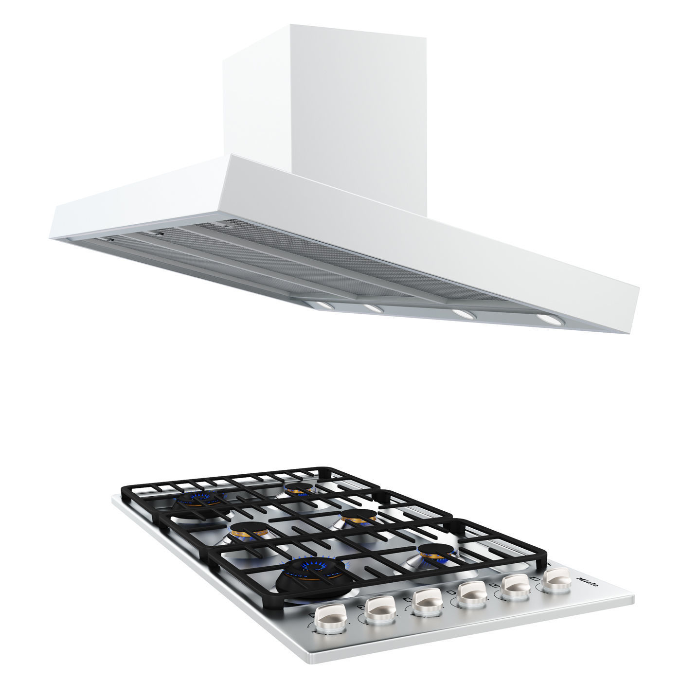 Cooktop Miele 6 burner km 3485 lp 3D model CGTrader