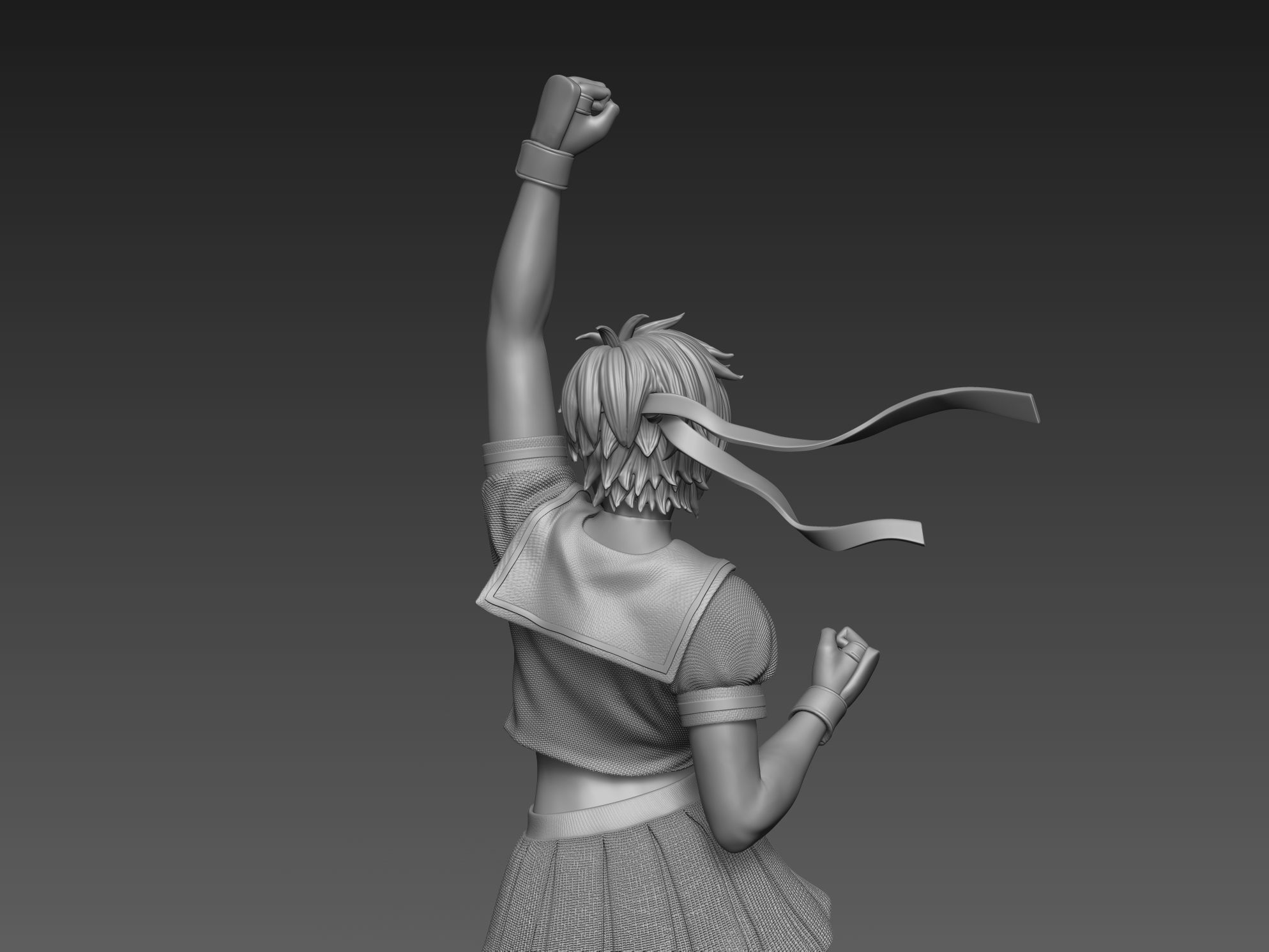 Sakura Kasugano Street Fighter Fan Art Statue 3d Printable 3D print model_23