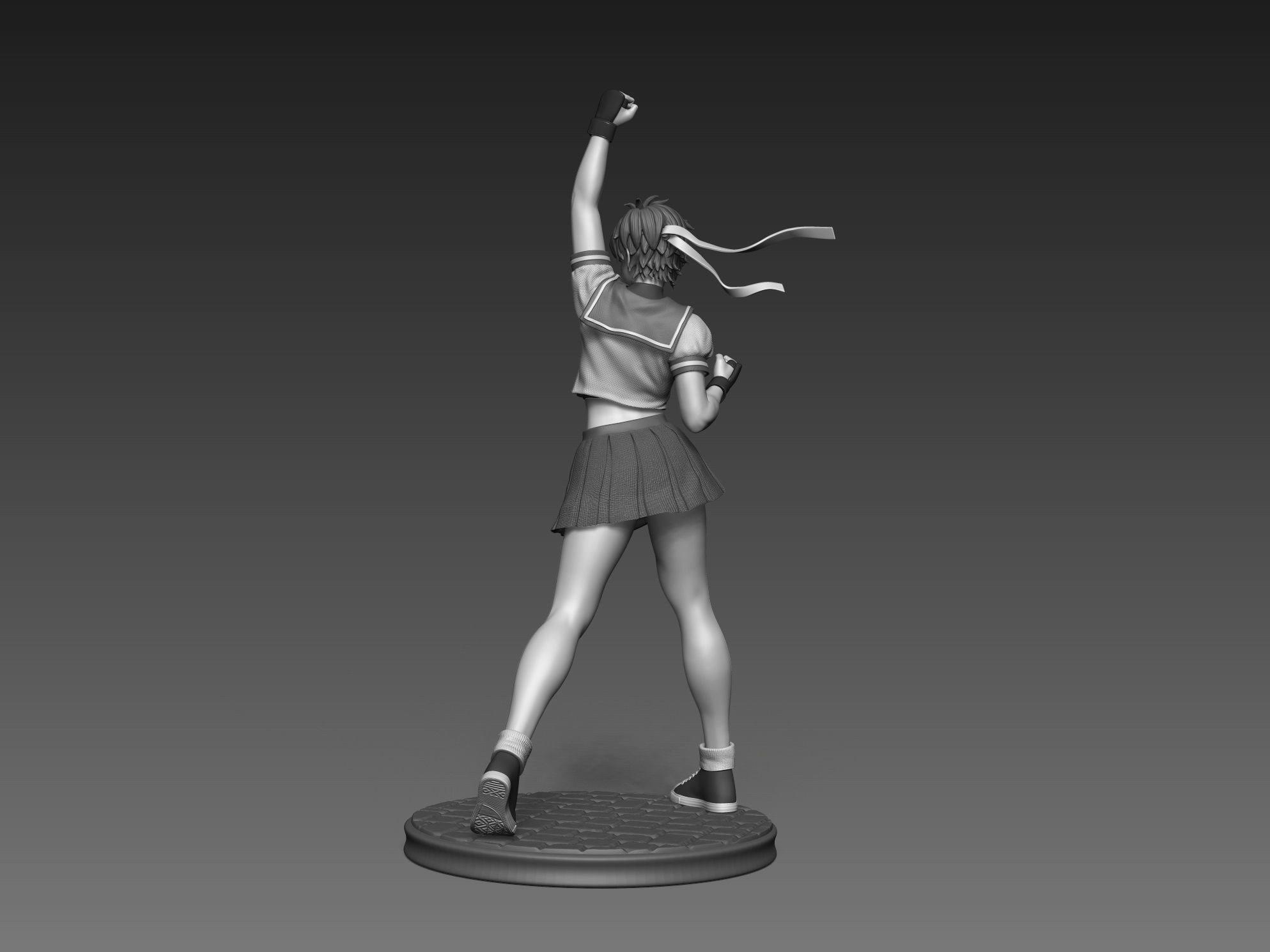 Sakura Kasugano Street Fighter Fan Art Statue 3d Printable 3D print model_12