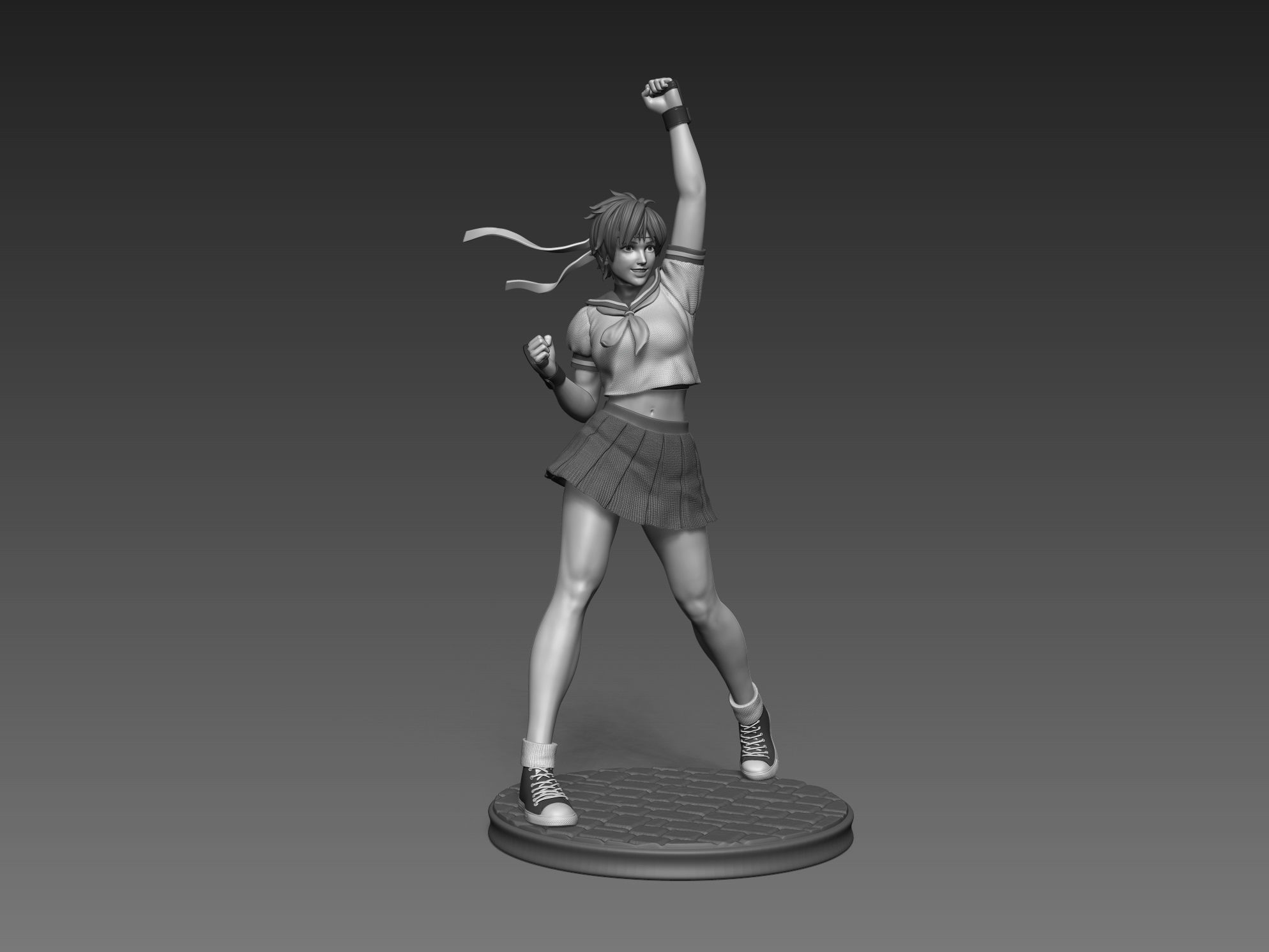 Sakura Kasugano Street Fighter Fan Art Statue 3d Printable 3D print model_14
