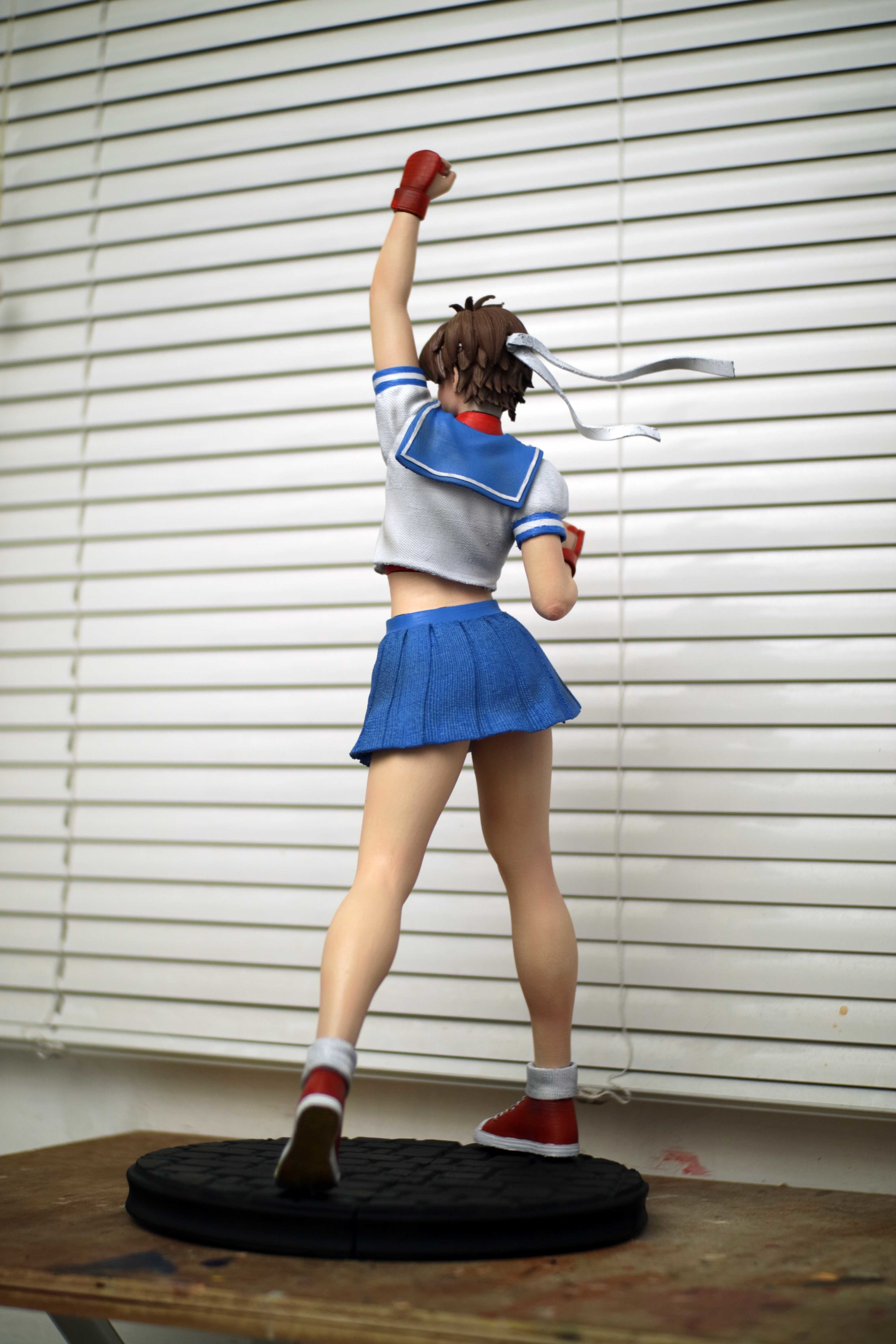 Sakura Kasugano Street Fighter Fan Art Statue 3d Printable 3D print model_7