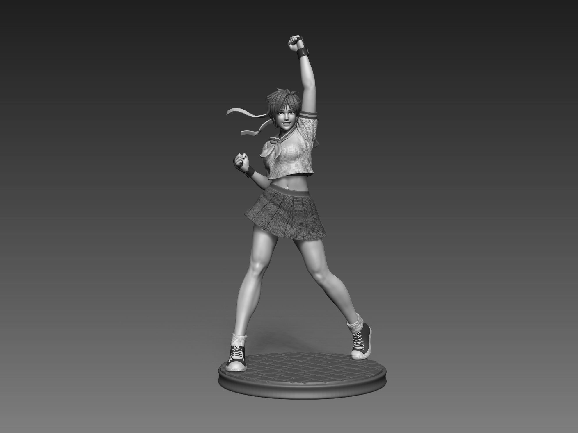 Sakura Kasugano Street Fighter Fan Art Statue 3d Printable 3D print model_15