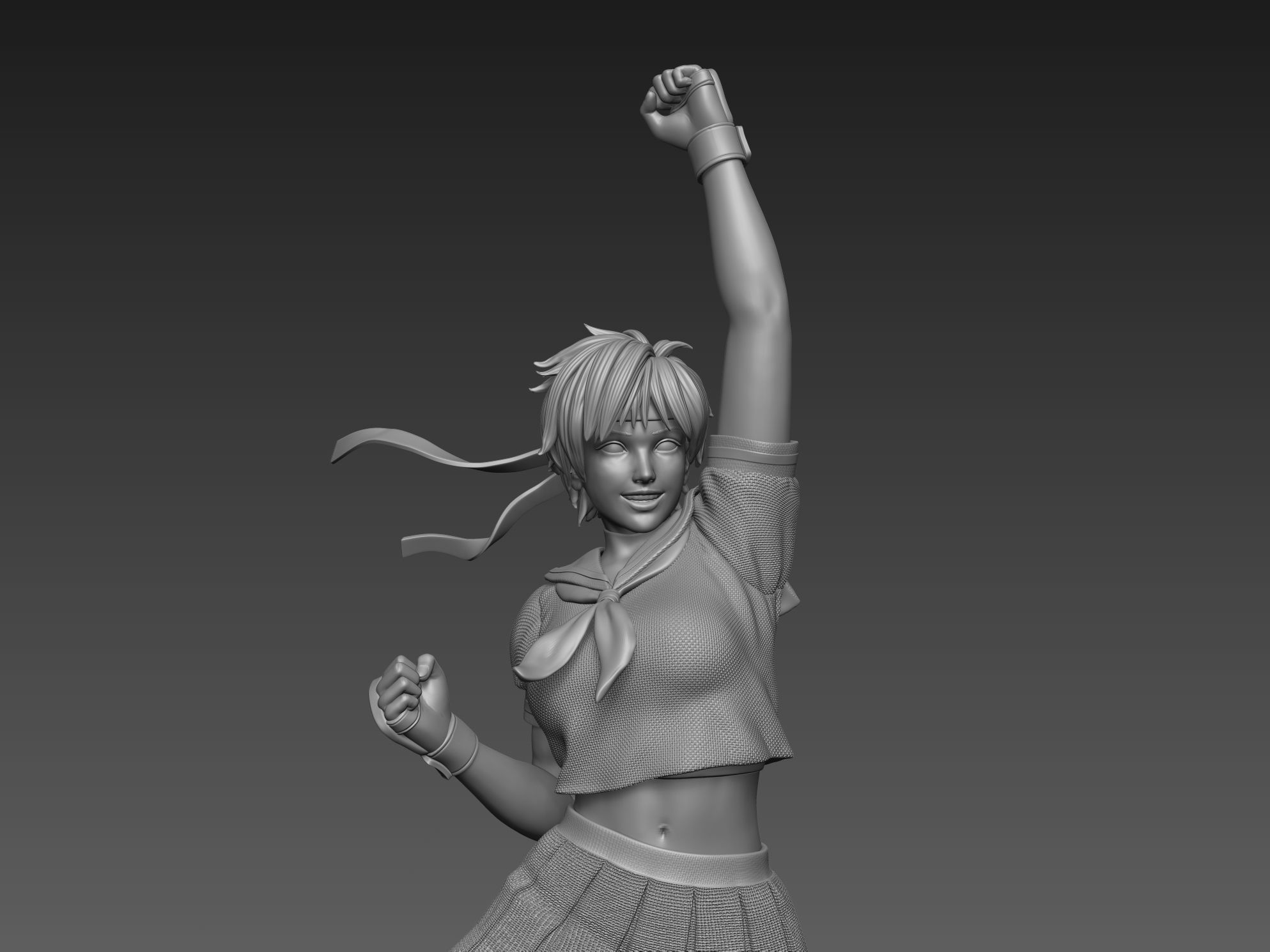 Sakura Kasugano Street Fighter Fan Art Statue 3d Printable 3D print model_17