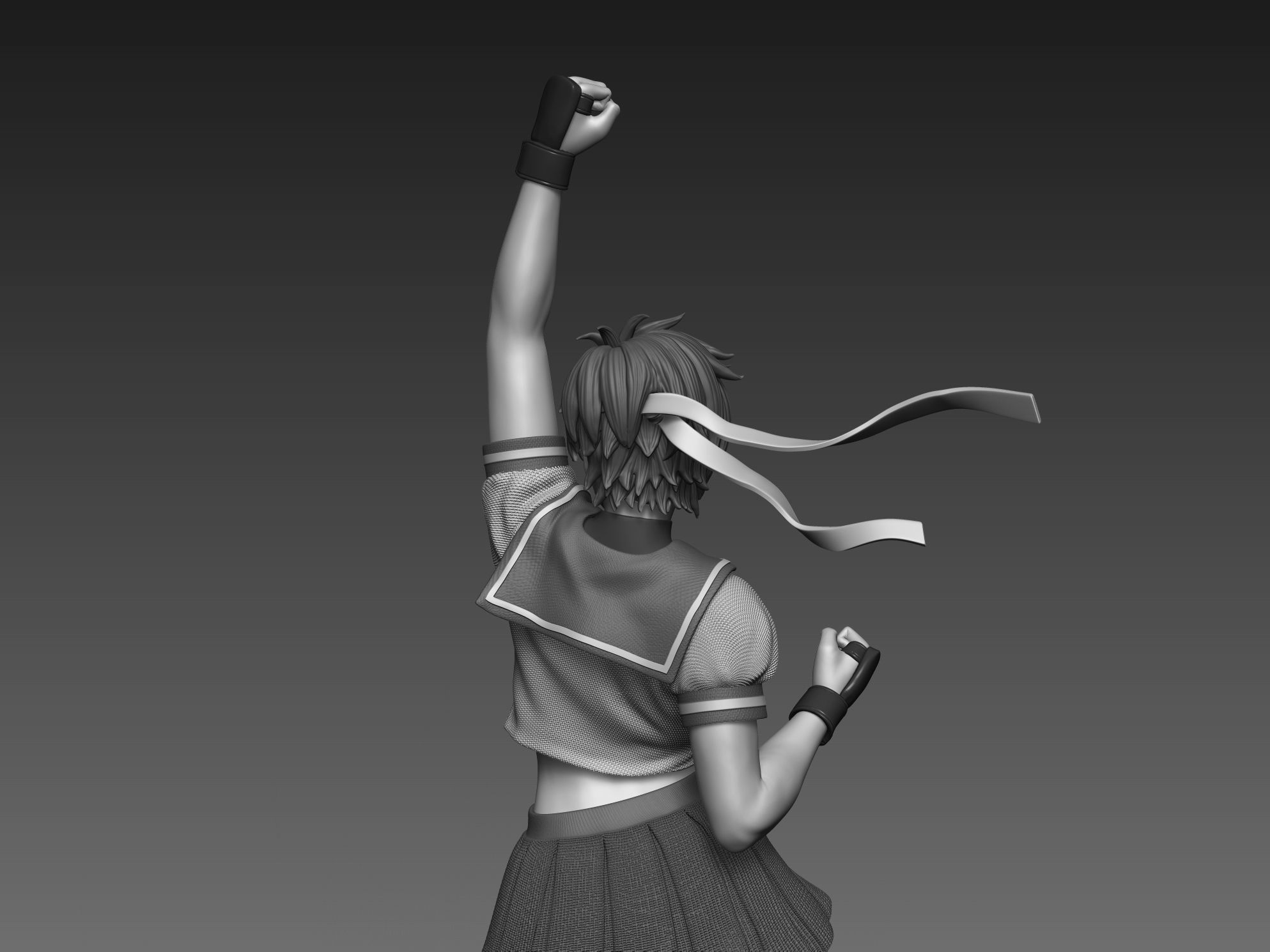 Sakura Kasugano Street Fighter Fan Art Statue 3d Printable 3D print model_22