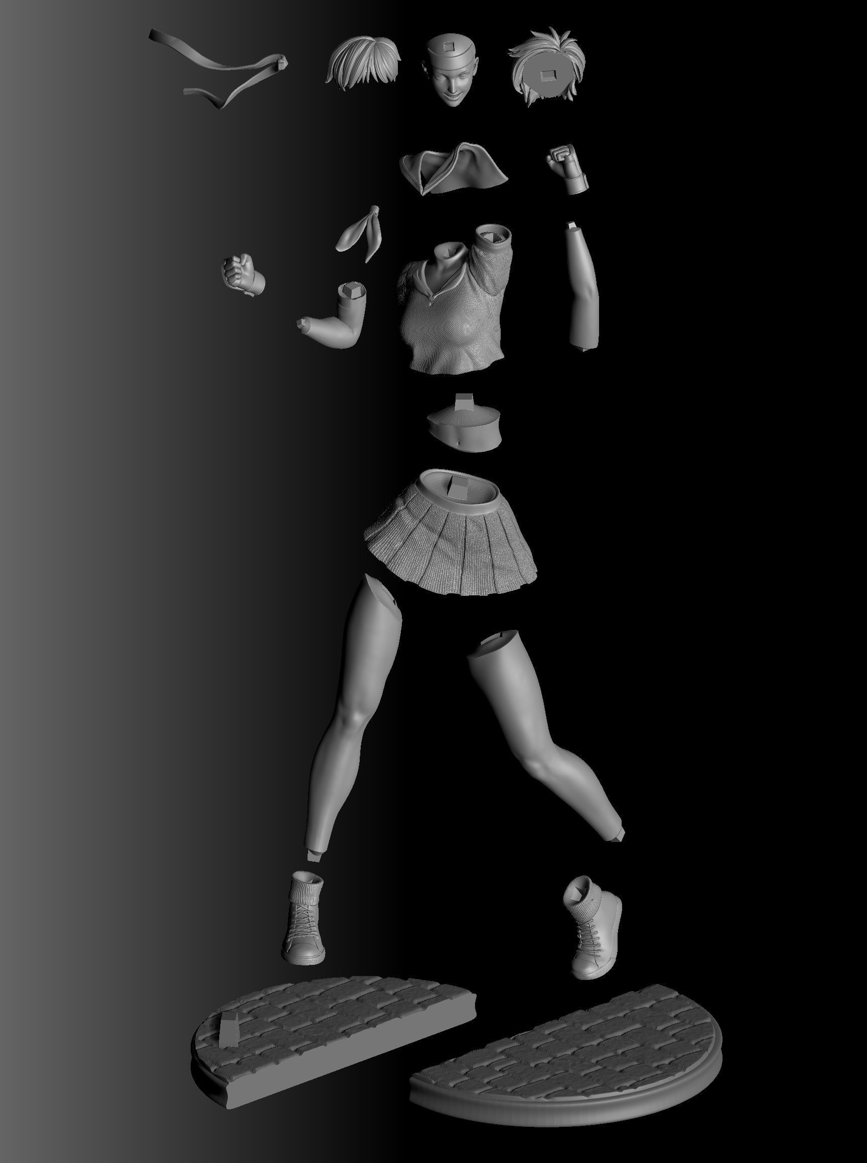 Sakura Kasugano Street Fighter Fan Art Statue 3d Printable 3D print model_2