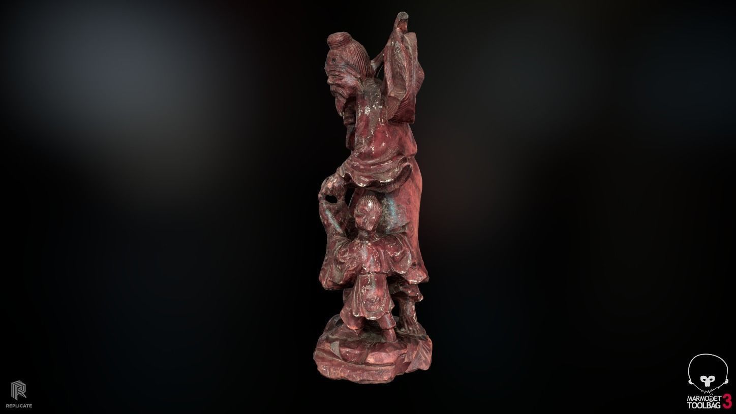 Props - Artwork - Chinese Statue 02 - Low-poly 3D model_10