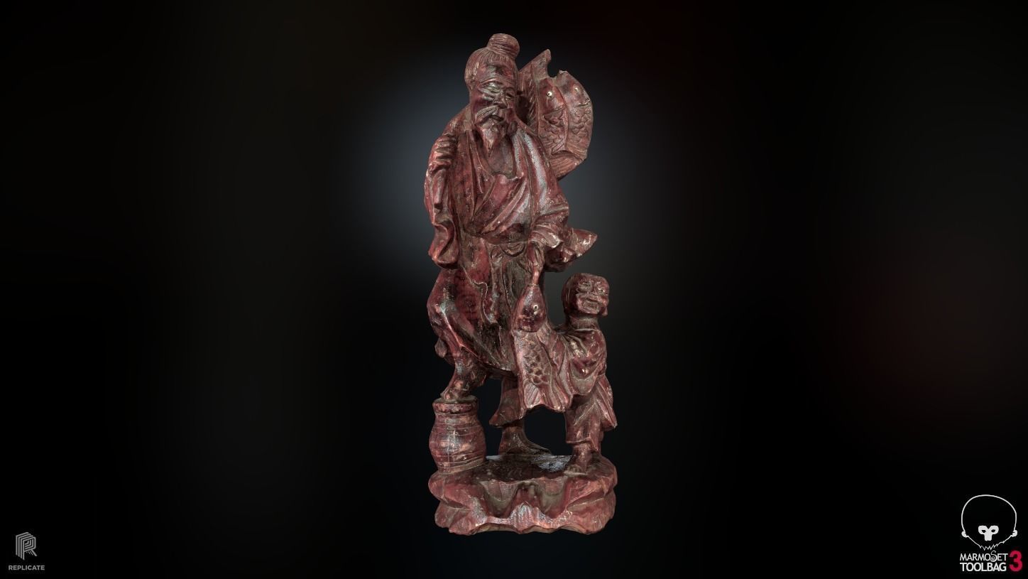 Props - Artwork - Chinese Statue 02 - Low-poly 3D model_9