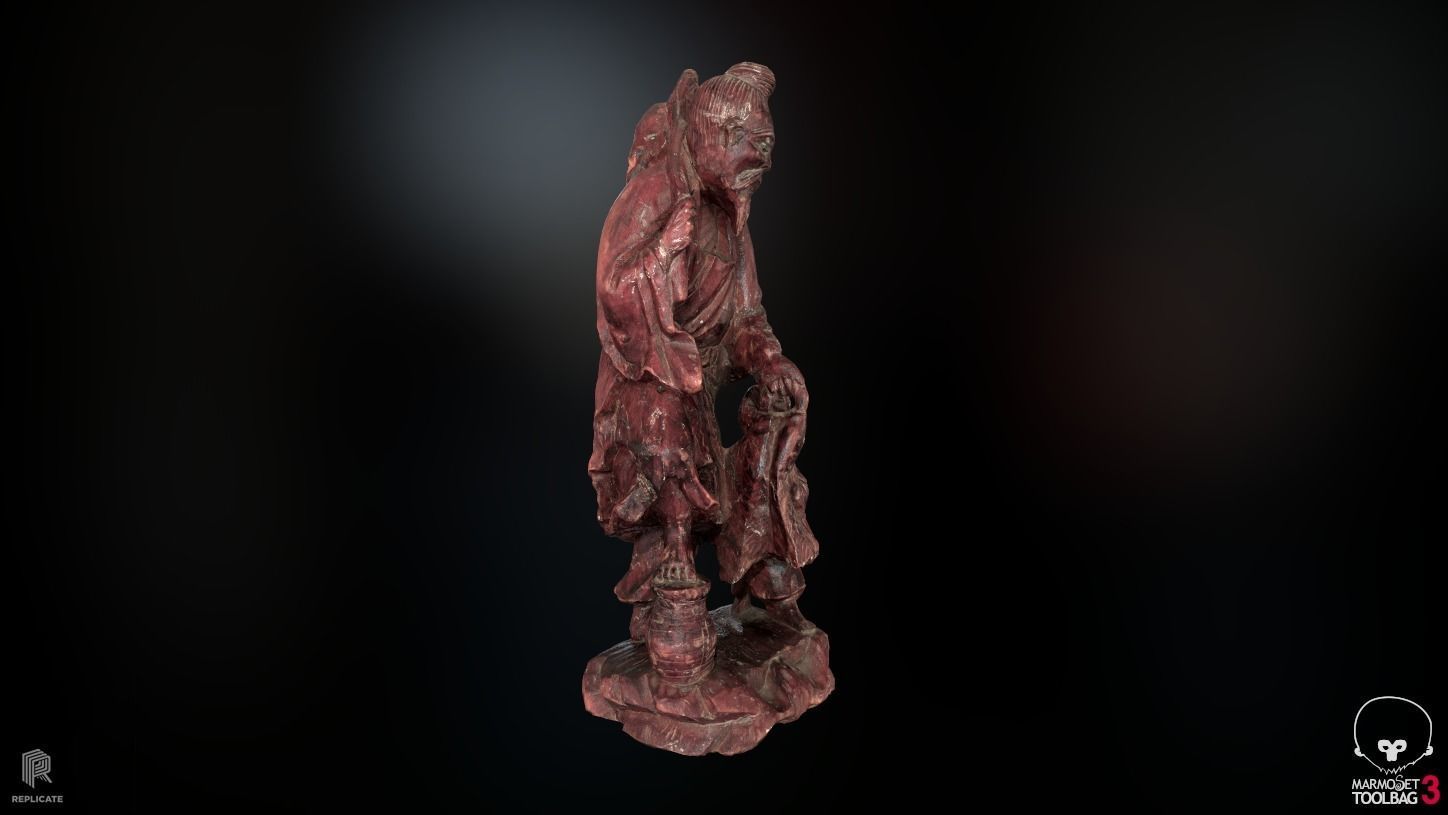 Props - Artwork - Chinese Statue 02 - Low-poly 3D model_12