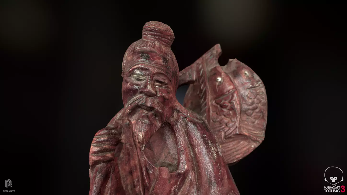 Props - Artwork - Chinese Statue 02 - Low-poly 3D model_0