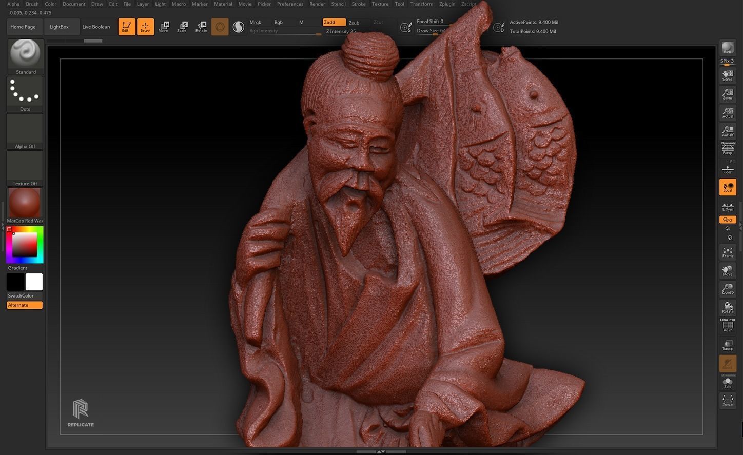 Props - Artwork - Chinese Statue 02 - Low-poly 3D model_15