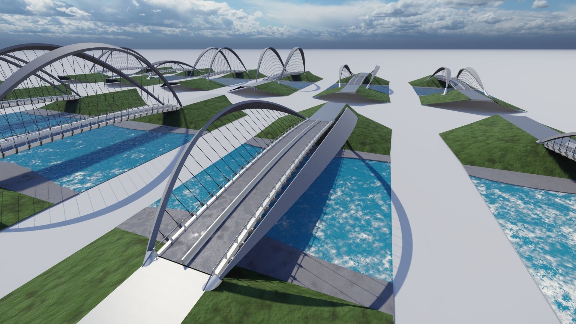 ARCH BRIDGE - 3D MODEL - BRIDGE PACK Low-poly 3D model_16