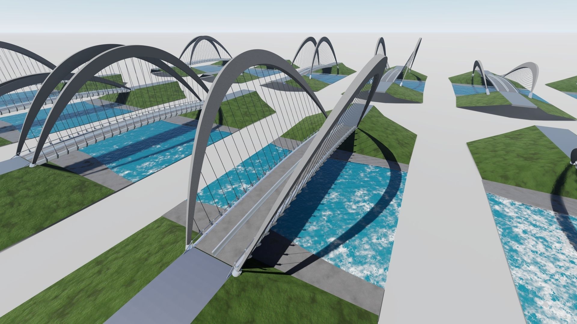 ARCH BRIDGE - 3D MODEL - BRIDGE PACK Low-poly 3D model_6