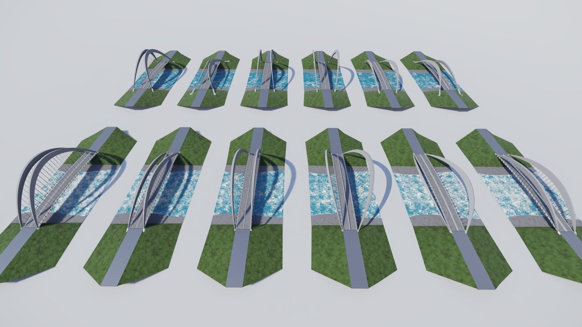 ARCH BRIDGE - 3D MODEL - BRIDGE PACK Low-poly 3D model_3