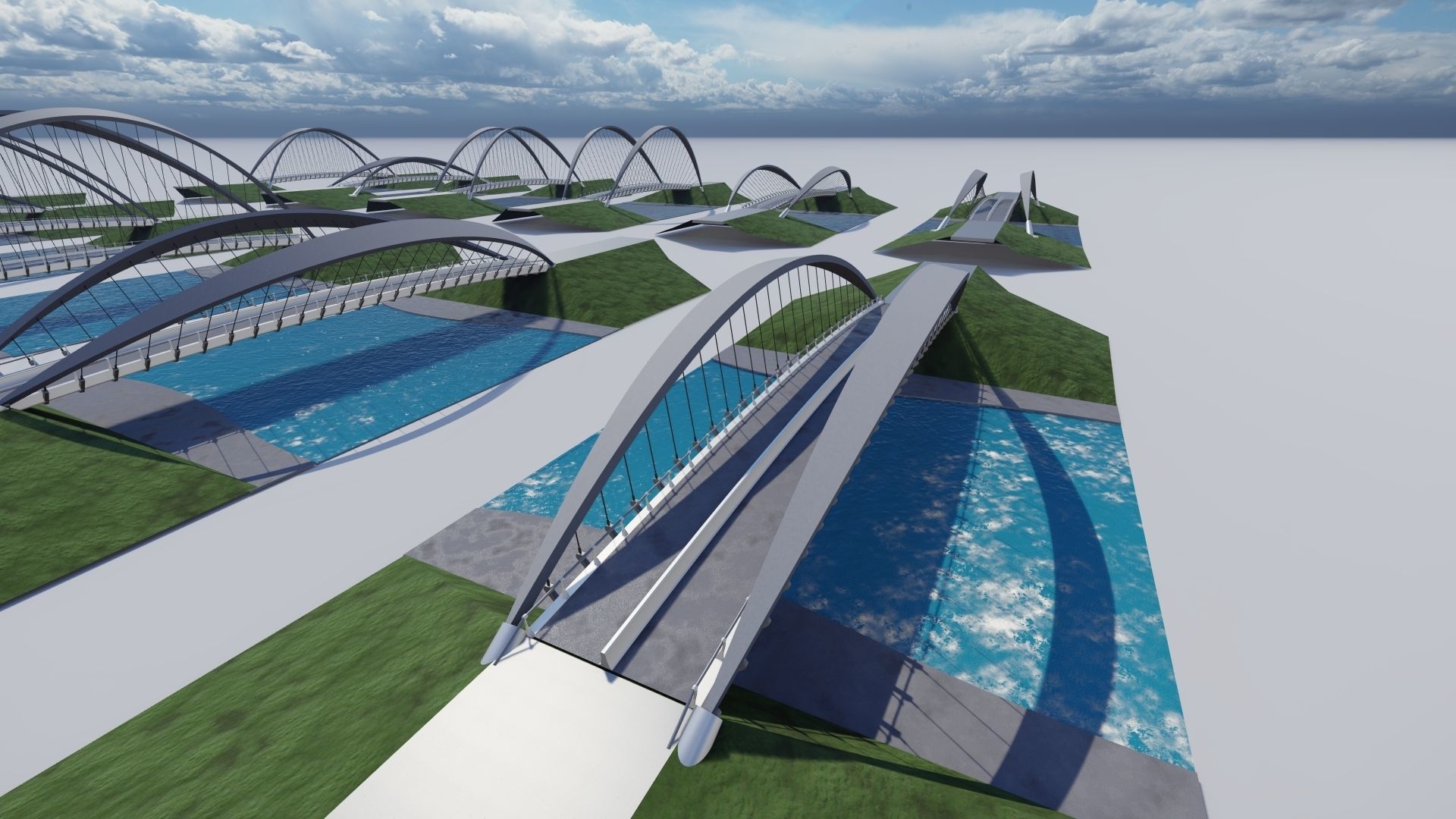 ARCH BRIDGE - 3D MODEL - BRIDGE PACK Low-poly 3D model_11