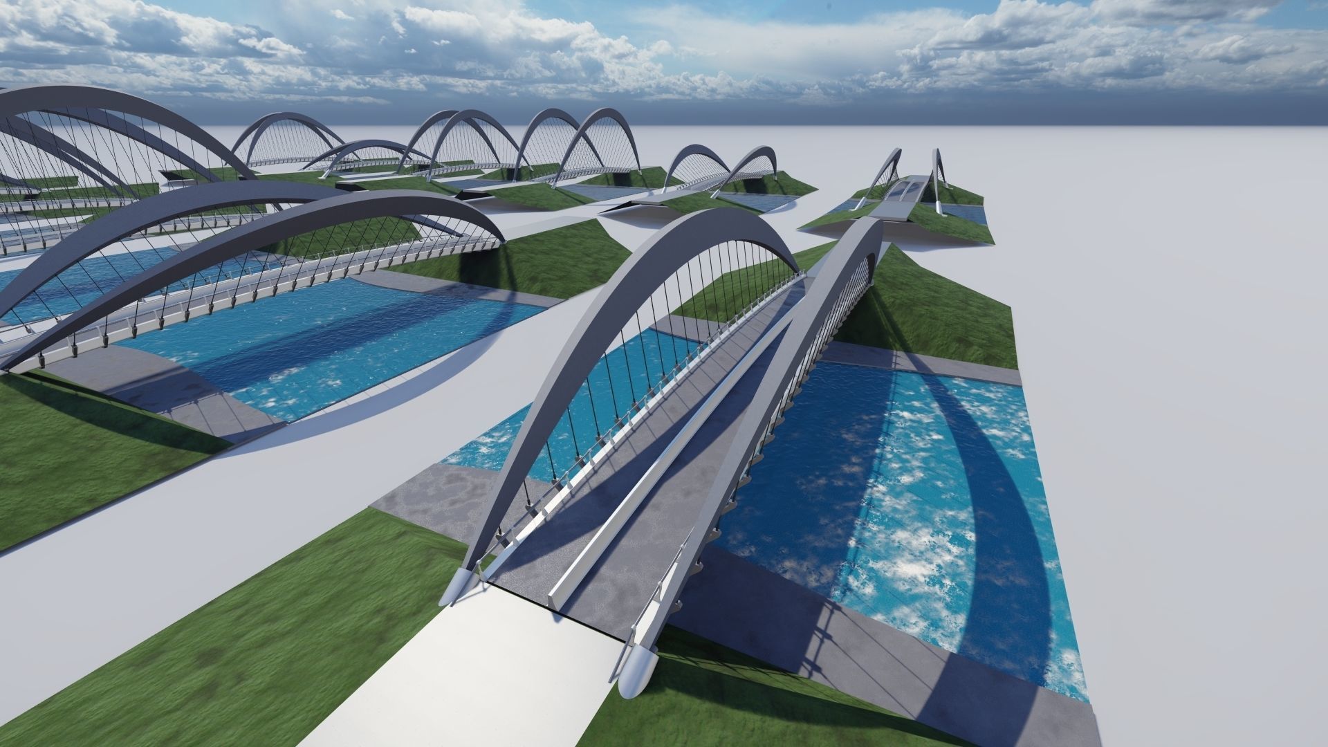 ARCH BRIDGE - 3D MODEL - BRIDGE PACK Low-poly 3D model_2