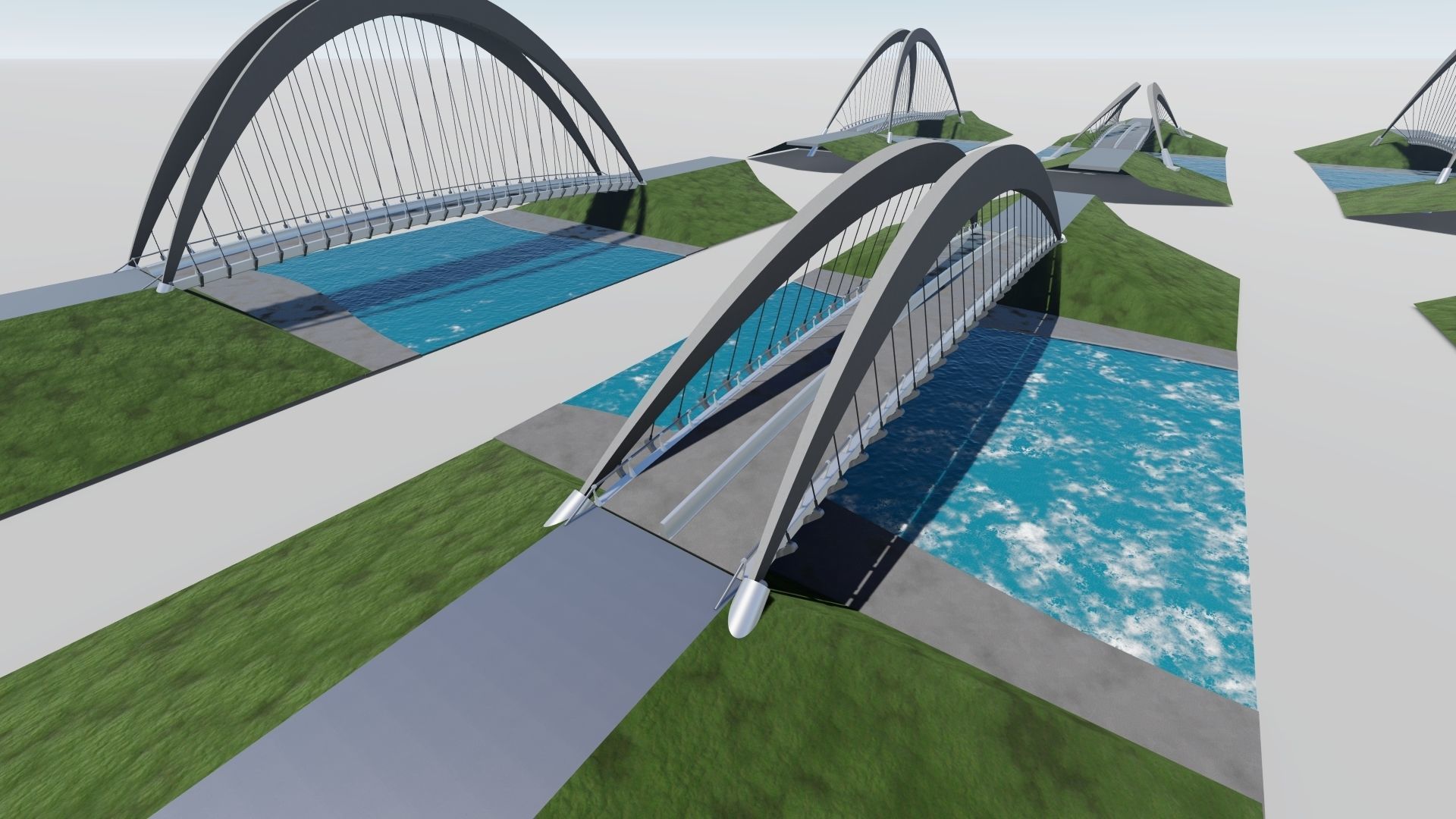 ARCH BRIDGE - 3D MODEL - BRIDGE PACK Low-poly 3D model_7