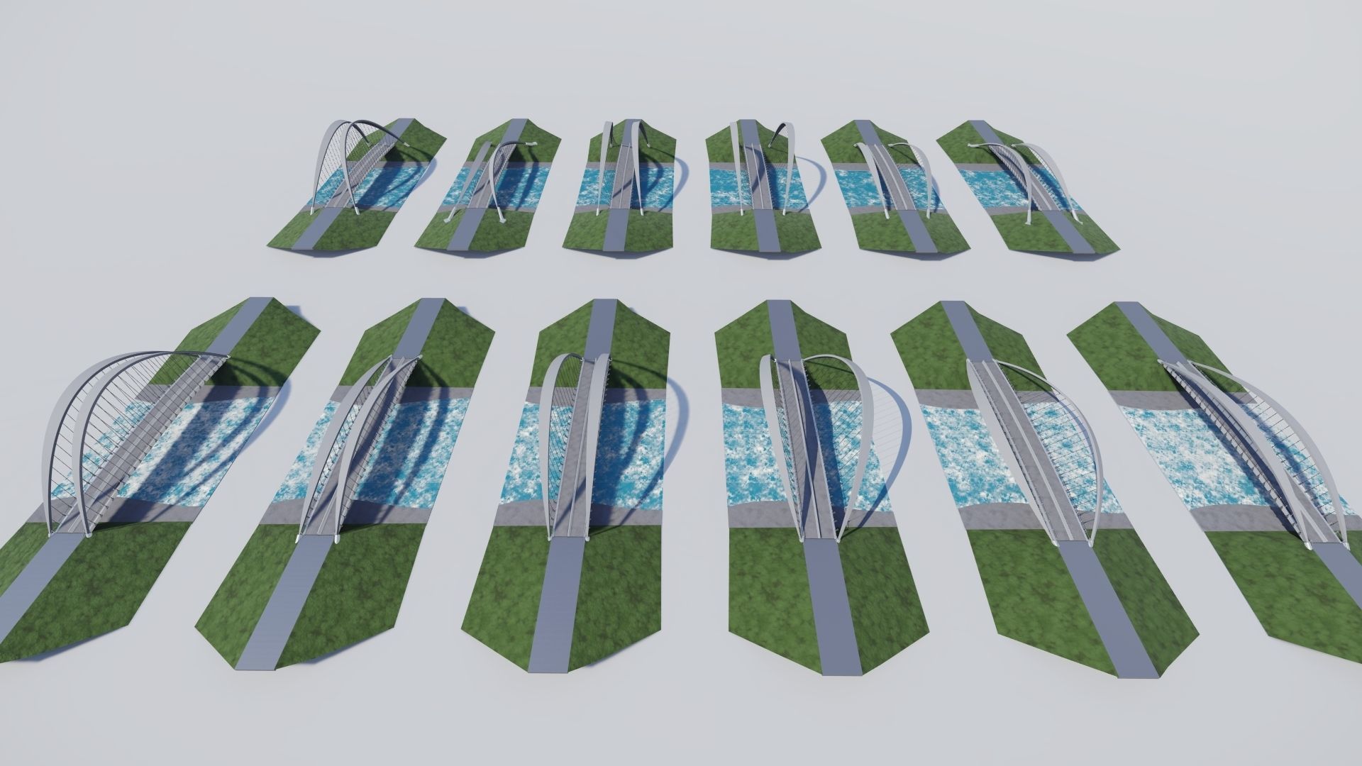 ARCH BRIDGE - 3D MODEL - BRIDGE PACK Low-poly 3D model_4