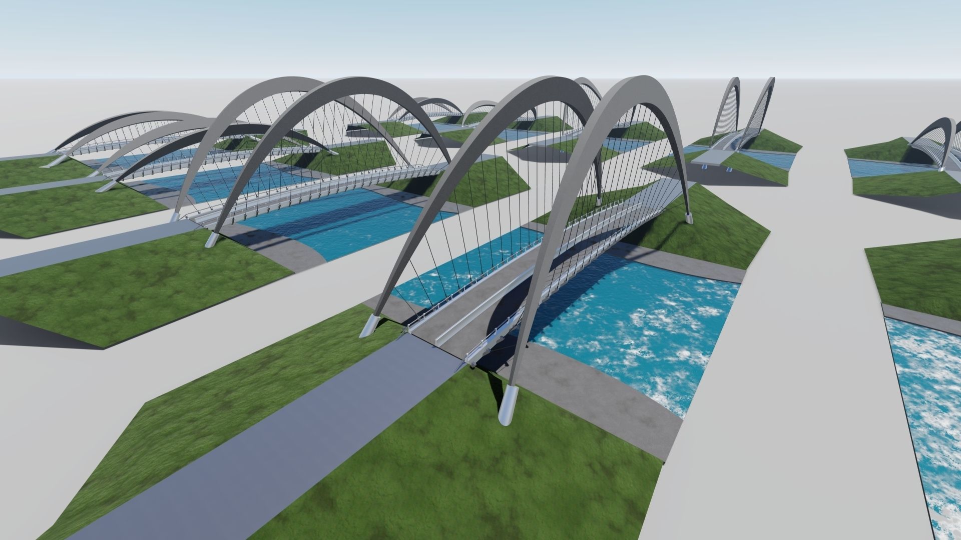 ARCH BRIDGE - 3D MODEL - BRIDGE PACK Low-poly 3D model_1