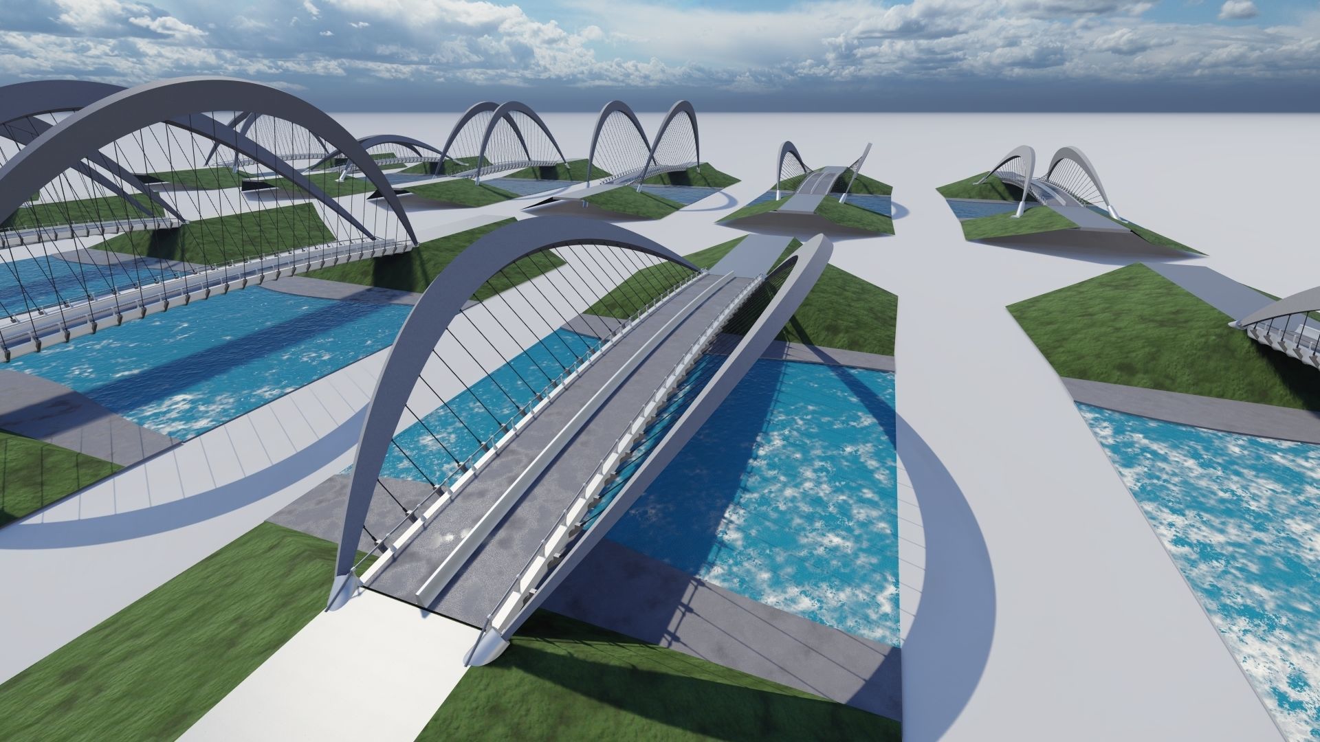 ARCH BRIDGE - 3D MODEL - BRIDGE PACK Low-poly 3D model_9