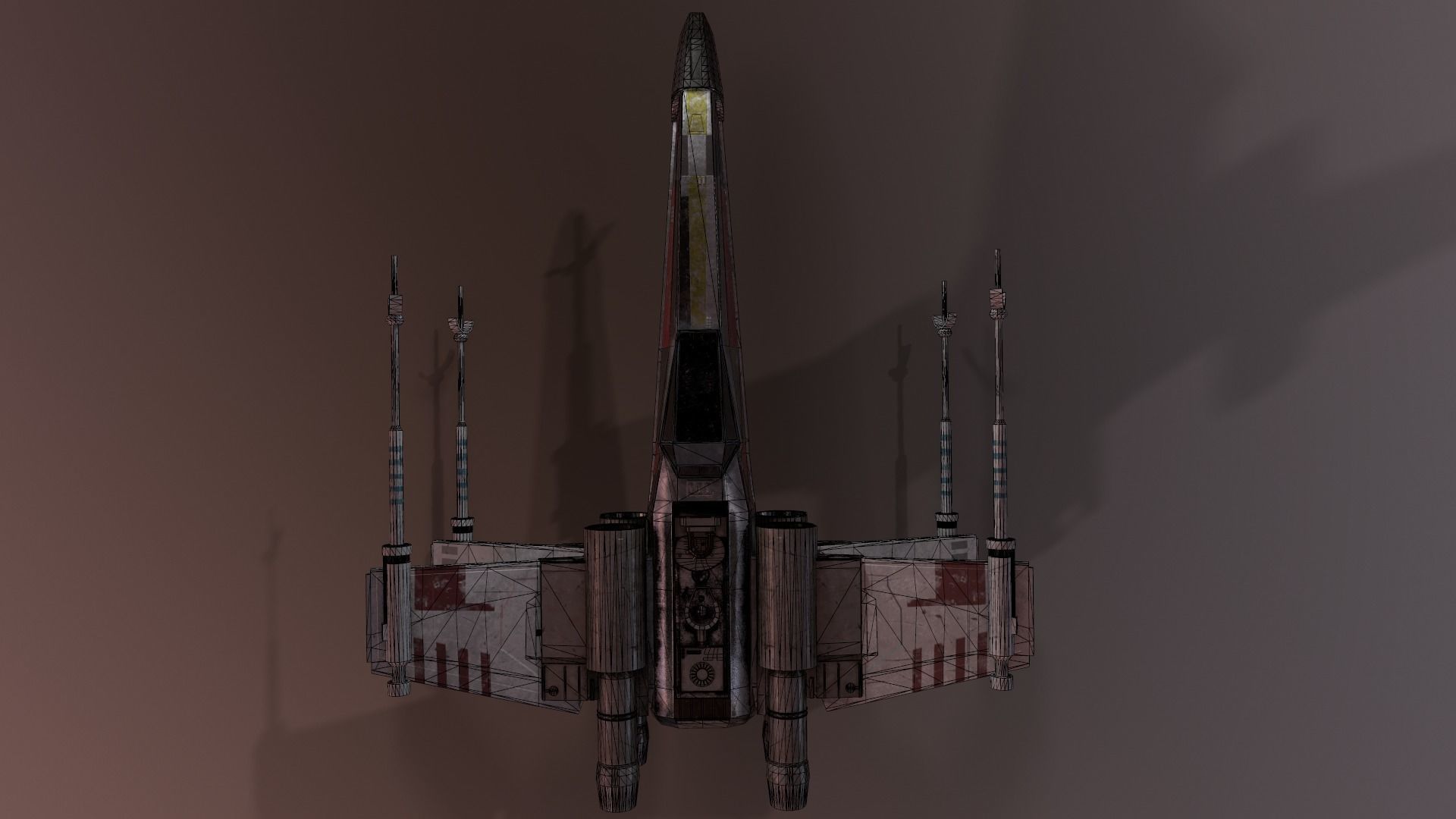 X-Wing Starfighter Star Wars Low-poly 3D model_10