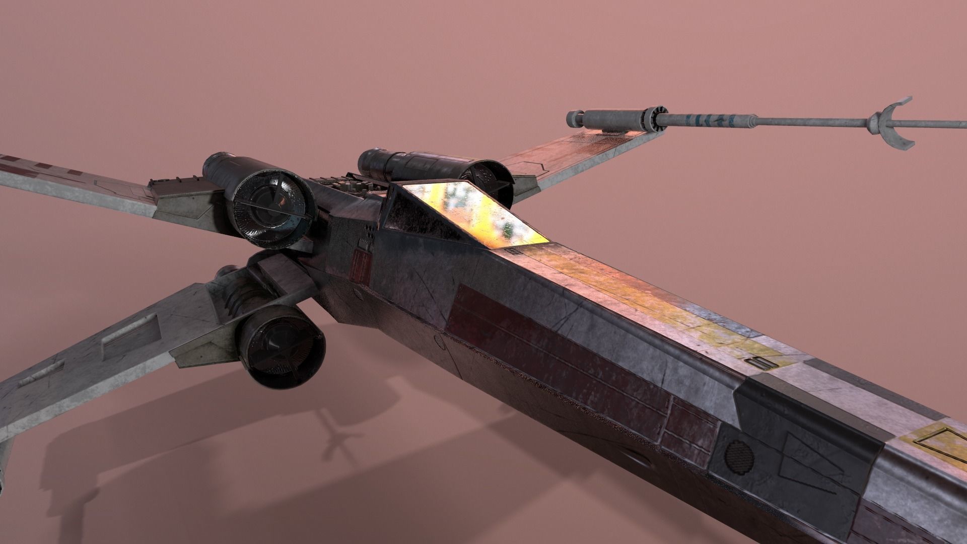 X-Wing Starfighter Star Wars Low-poly 3D model_7