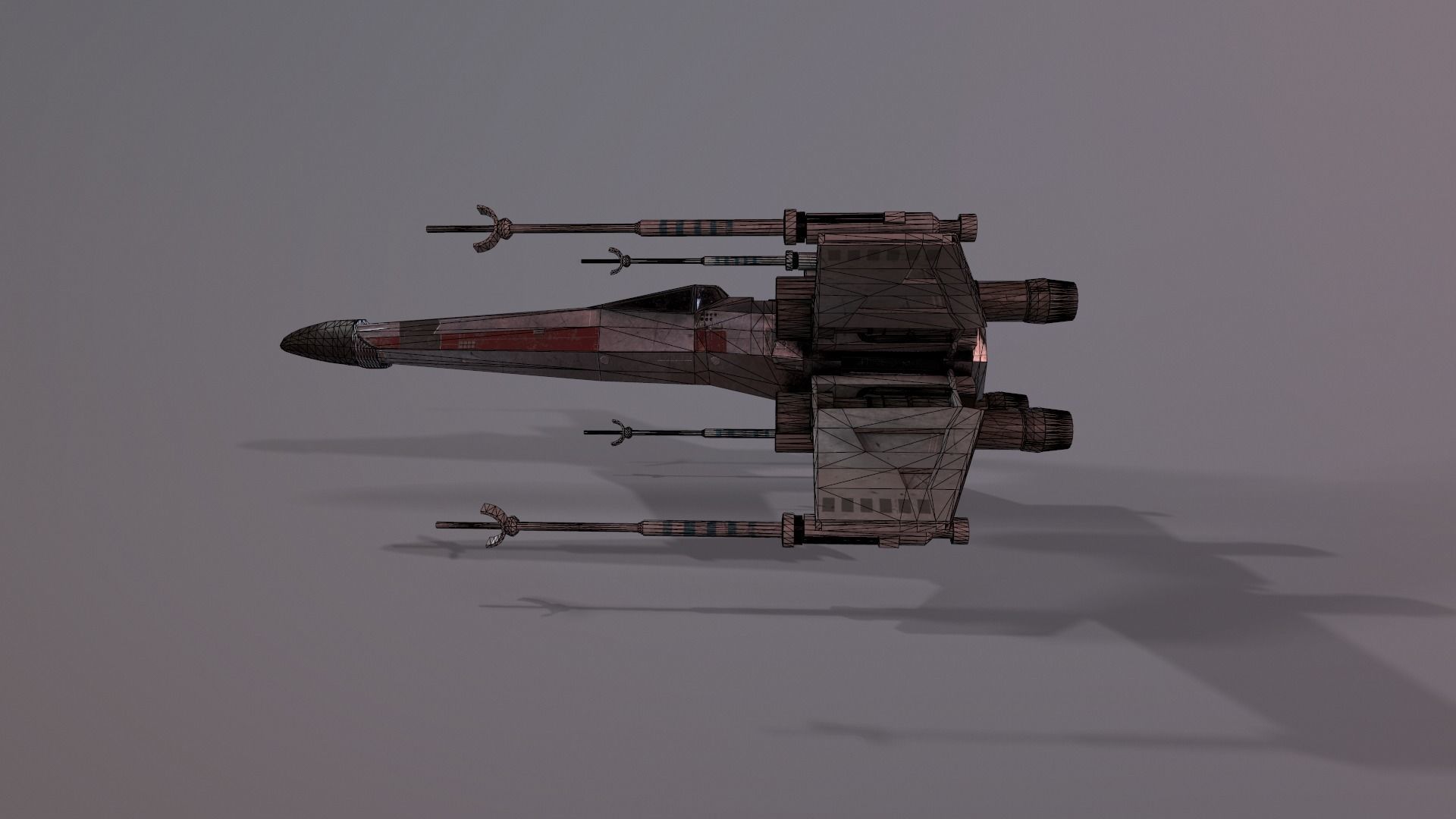 X-Wing Starfighter Star Wars Low-poly 3D model_8
