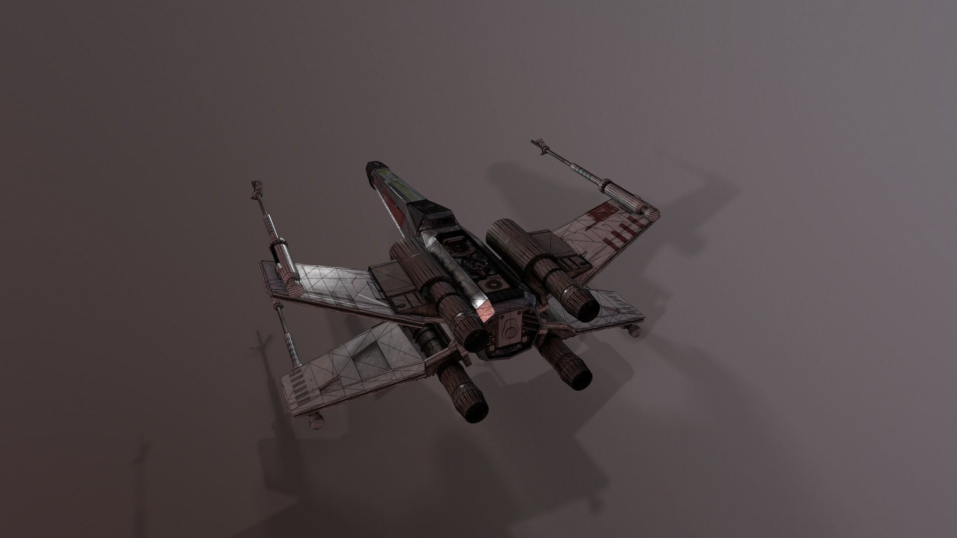 X-Wing Starfighter Star Wars Low-poly 3D model_9