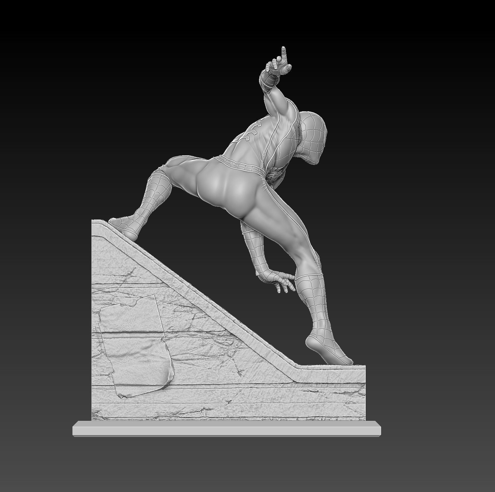 Spider-Man Statue 3D Print Ready 3D print model_9
