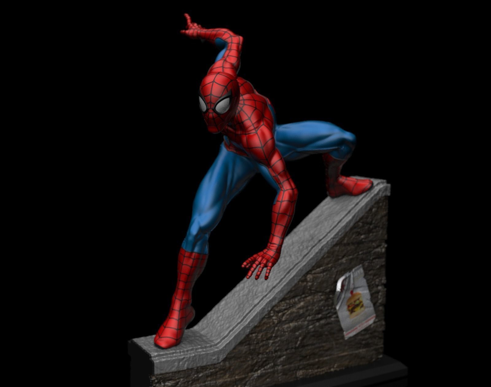 Spider-Man Statue 3D Print Ready 3D print model_4