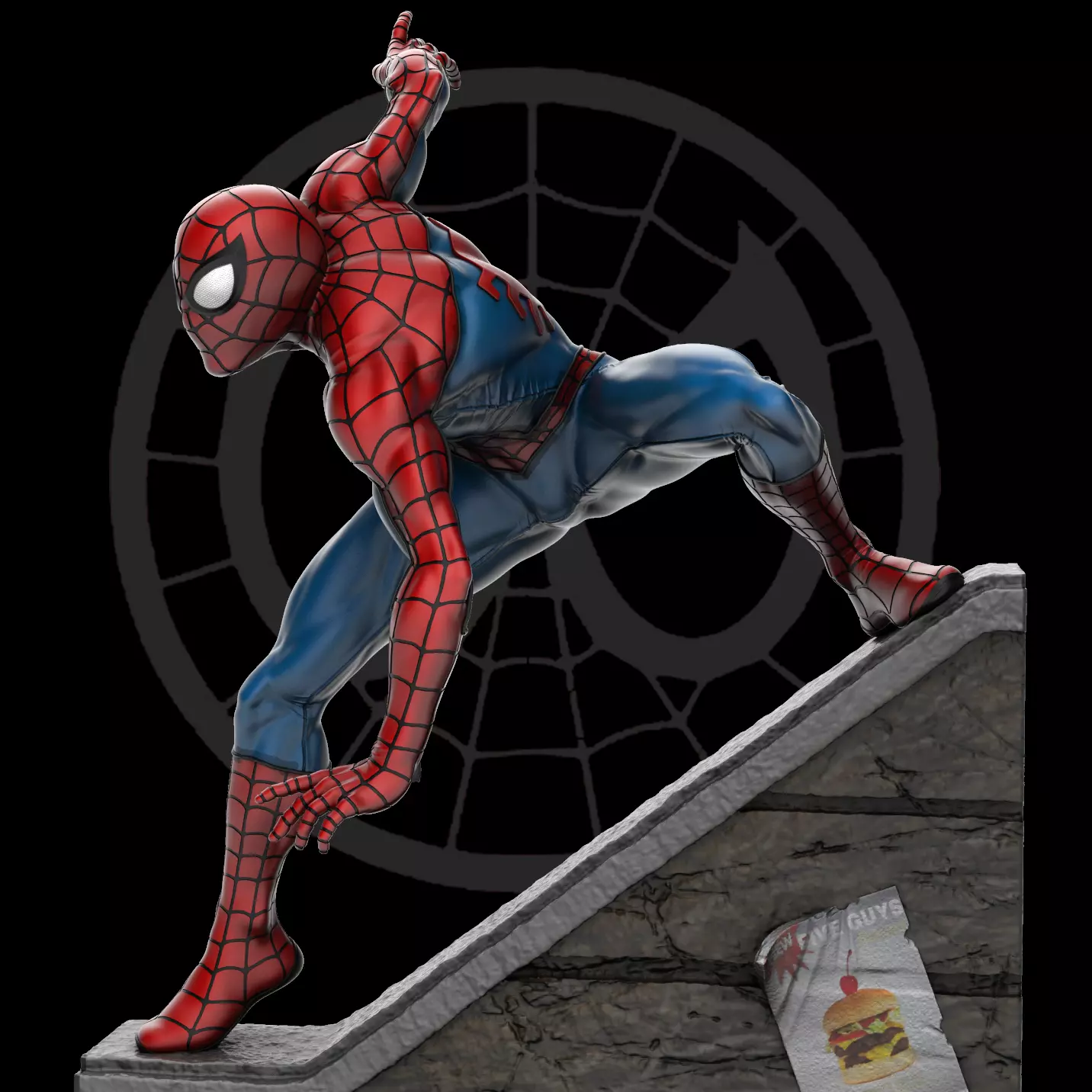 Spider-Man Statue 3D Print Ready 3D print model_0