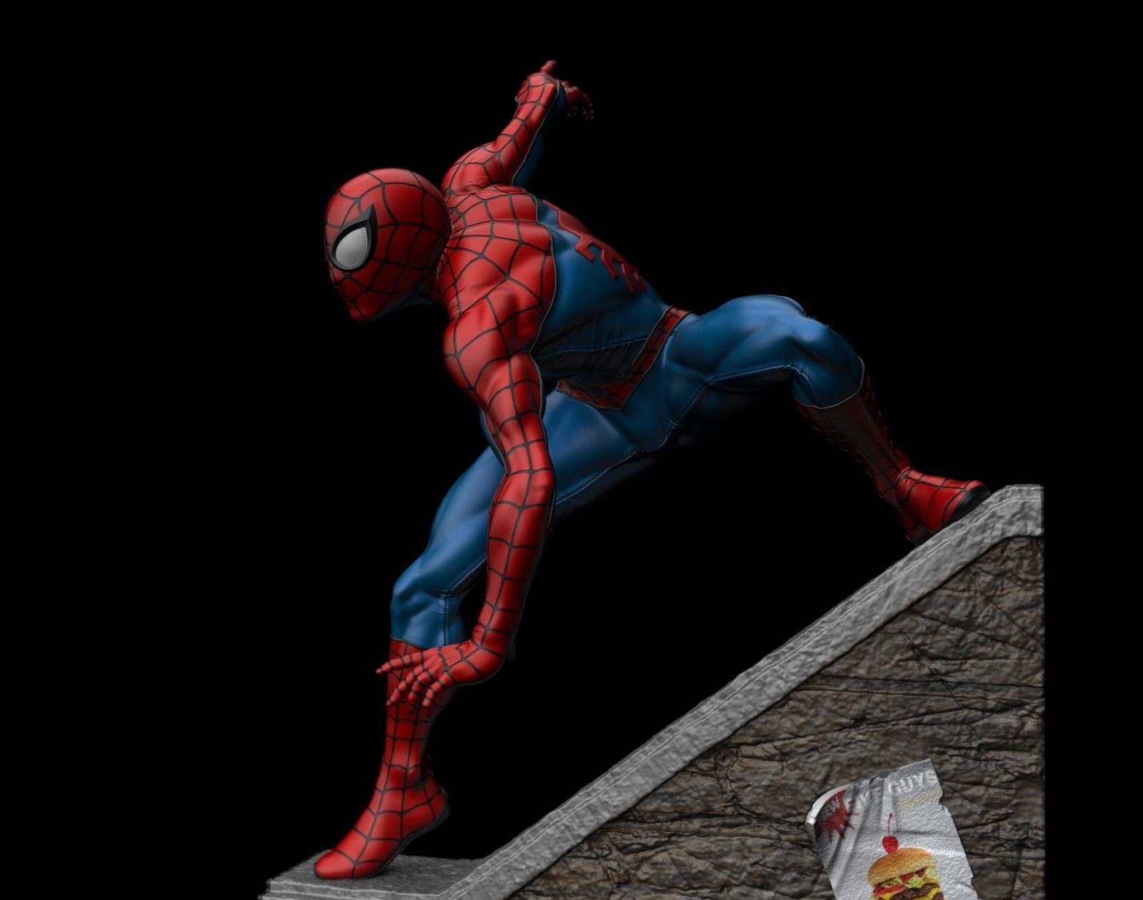 Spider-Man Statue 3D Print Ready 3D print model_6