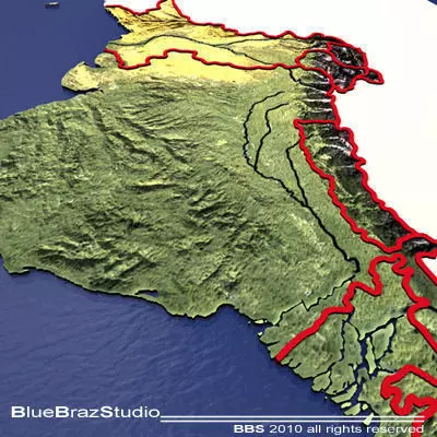 INDIA map of 3D model